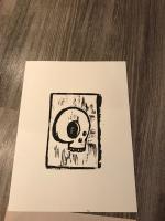 Skull block print