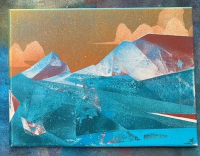 Spray paint painting of Mt. Audubon from Brainard Lake