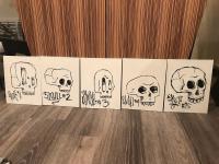 Picture of 5 paintings of skulls